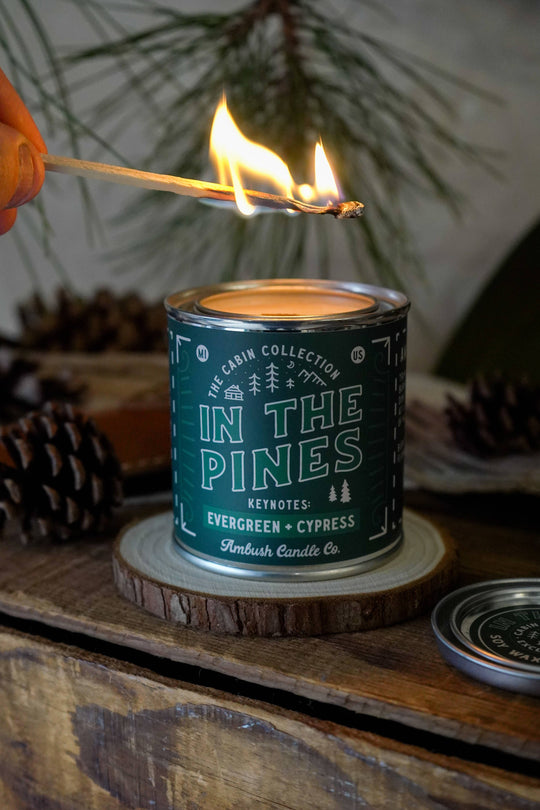 Ambush Candle Co. - In The Pines | Evergreen + Cypress 8oz Soy Candle