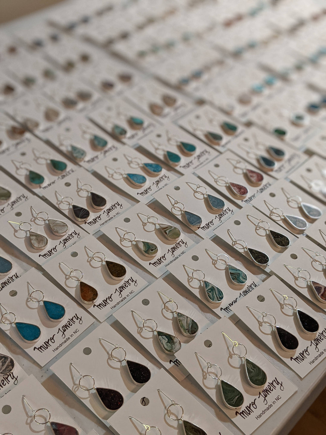 Drop with Loop Resin Earrings