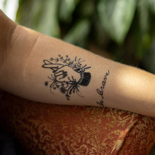 "be brave" Script Temporary Tattoo