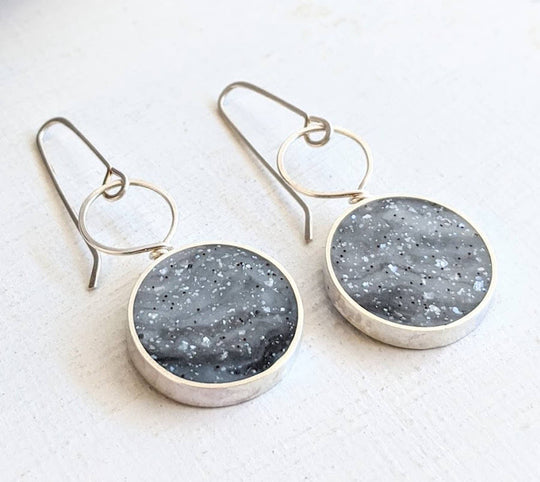 Circle With Loop Resin Earrings