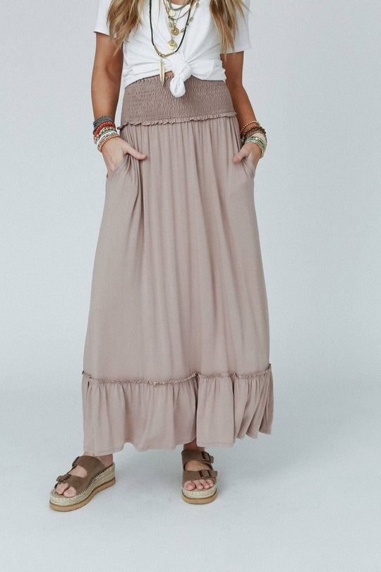 Rustic Romance Smocked Maxi Skirt