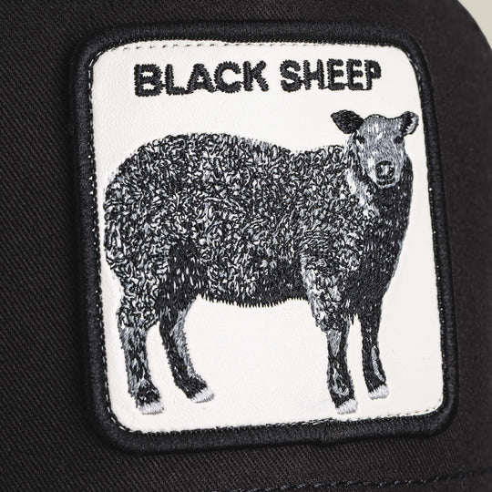Goorin Bros Black Sheep Trucker in Void, patch detail