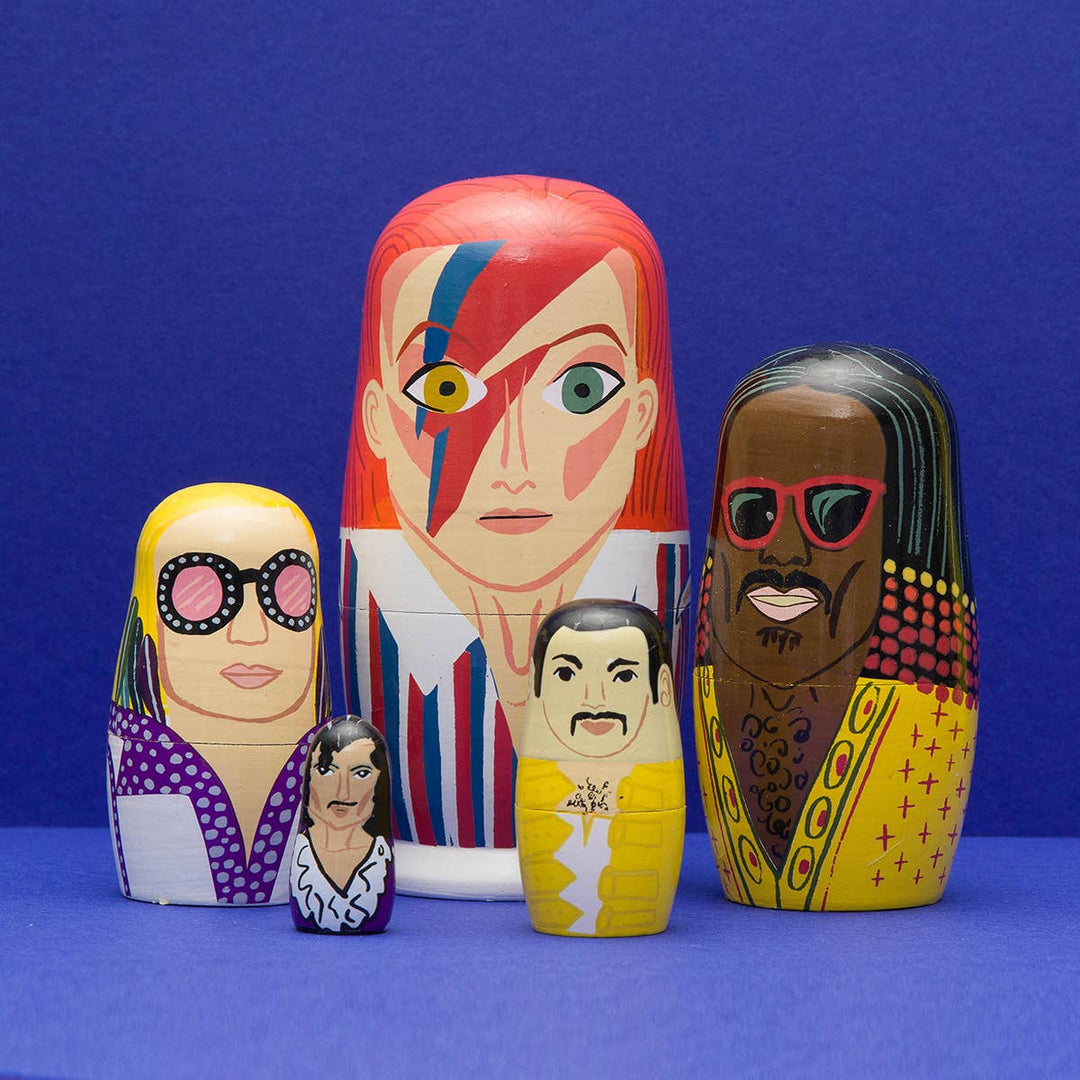 Larney + Babs - 70s Men of Pop Wooden Nesting Doll Sets