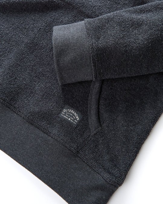 Outerknown Hightide Pullover Hoodie in Heather Black 3