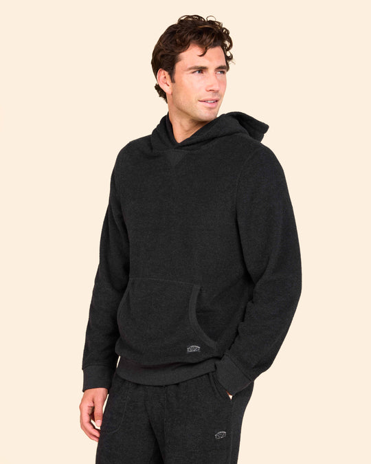 Outerknown Hightide Pullover Hoodie in Heather Black 6