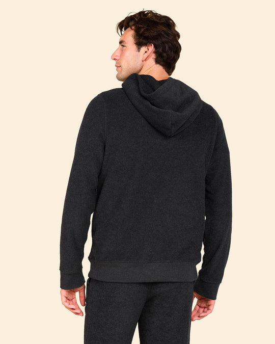 Outerknown Hightide Pullover Hoodie in Heather Black 8
