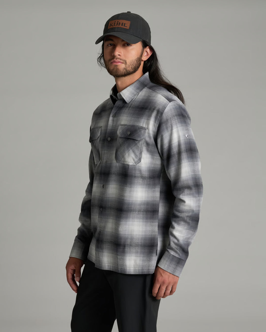 KUHL Dillingr Flannel LS in Wind Gust, side