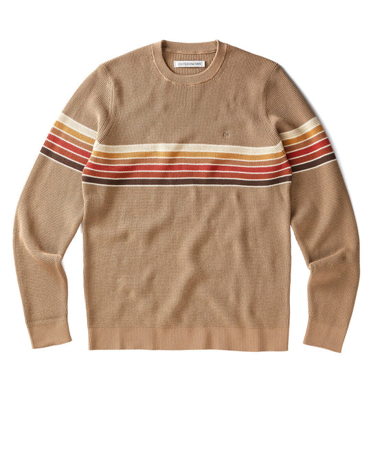 Outerknown Nostalgic Sweater in OK Chestnut Rainbow, front
