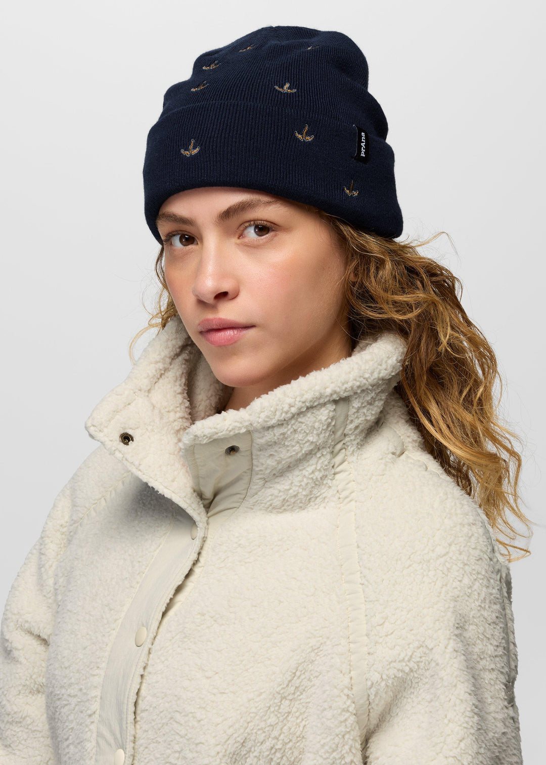 prAna Wild Now Beanie in Nautical Horns, detail