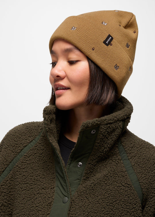prAna Wild Now Beanie in Dijon Squirrel, detail