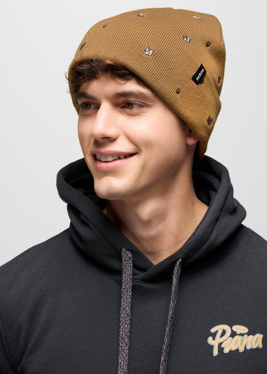 prAna Wild Now Beanie in Dijon Squirrel, front