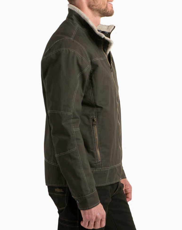 KUHL Burr Jacket Lined in Gun Metal, side