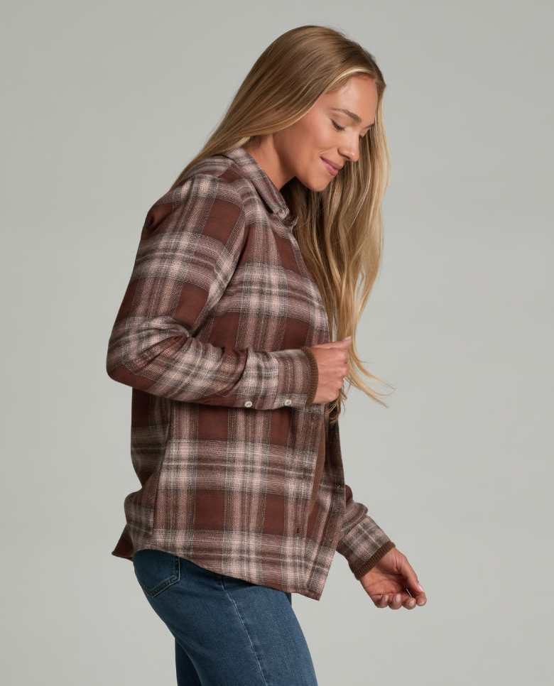 KUHL Whisper Flannel in French Roast, side