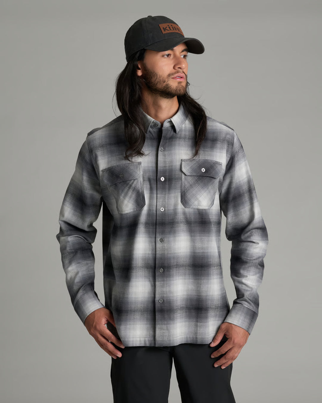 KUHL Dillingr Flannel LS in Wind Gust, front
