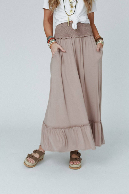 Rustic Romance Smocked Maxi Skirt