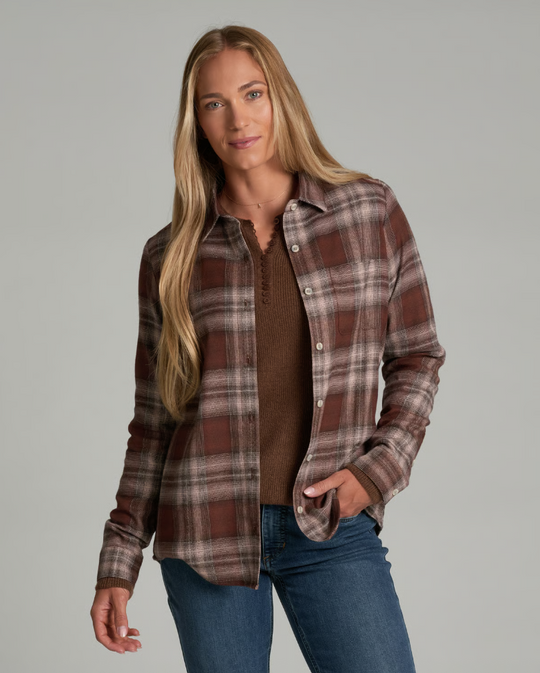 KUHL Whisper Flannel in French Roast, front