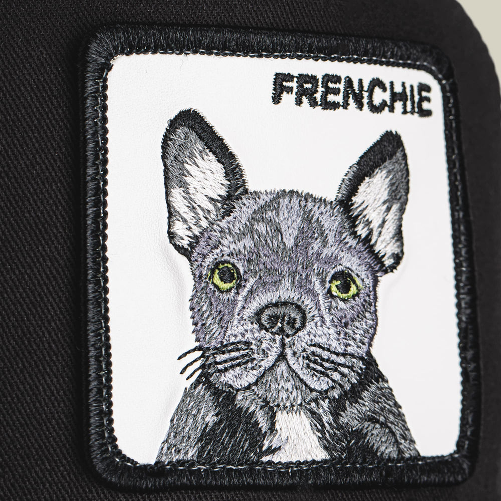 Goorin Bros Frenchie Trucker Mini kids trucker hat in Void, detail