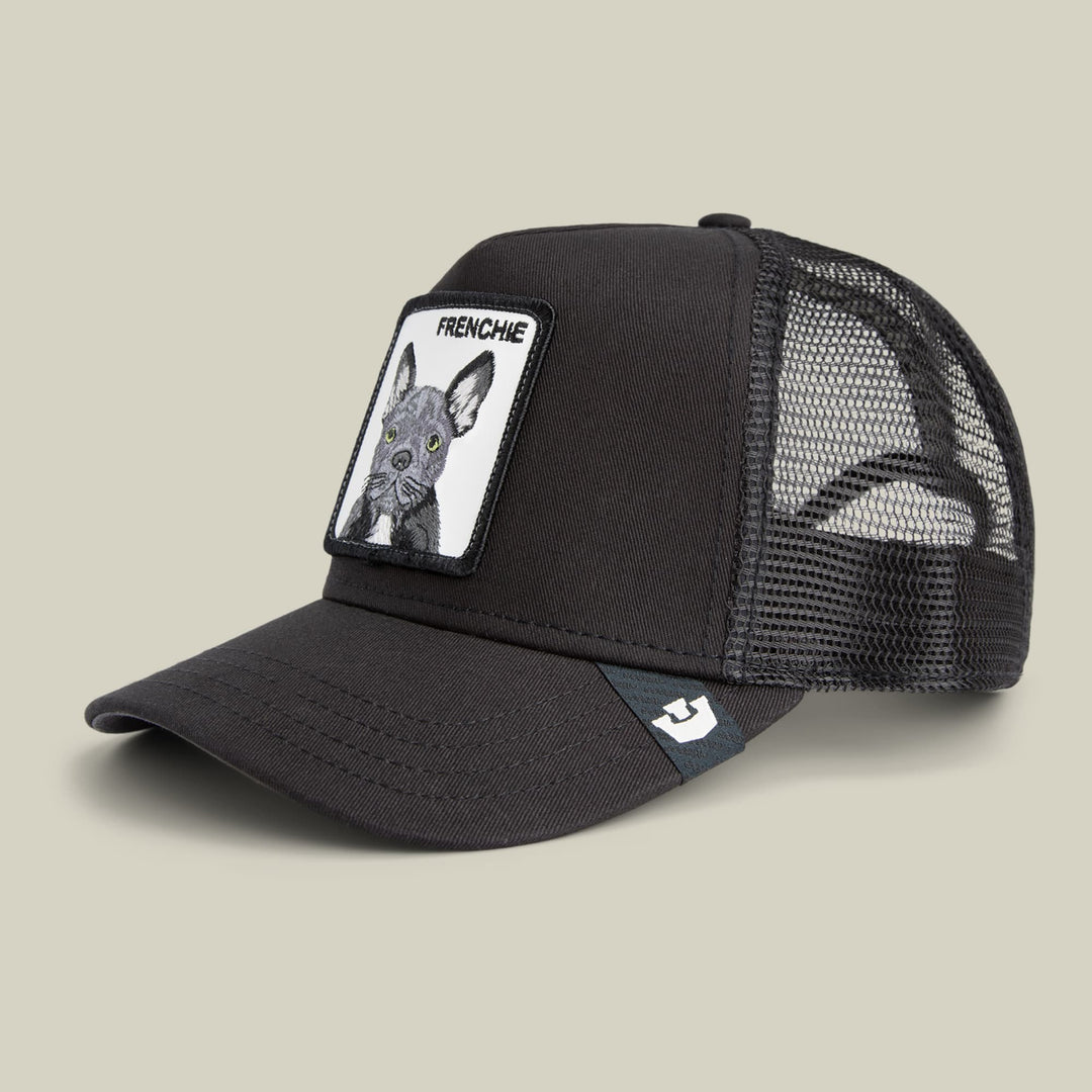 Goorin Bros Frenchie Trucker Mini kids trucker hat in Void, lifestyle