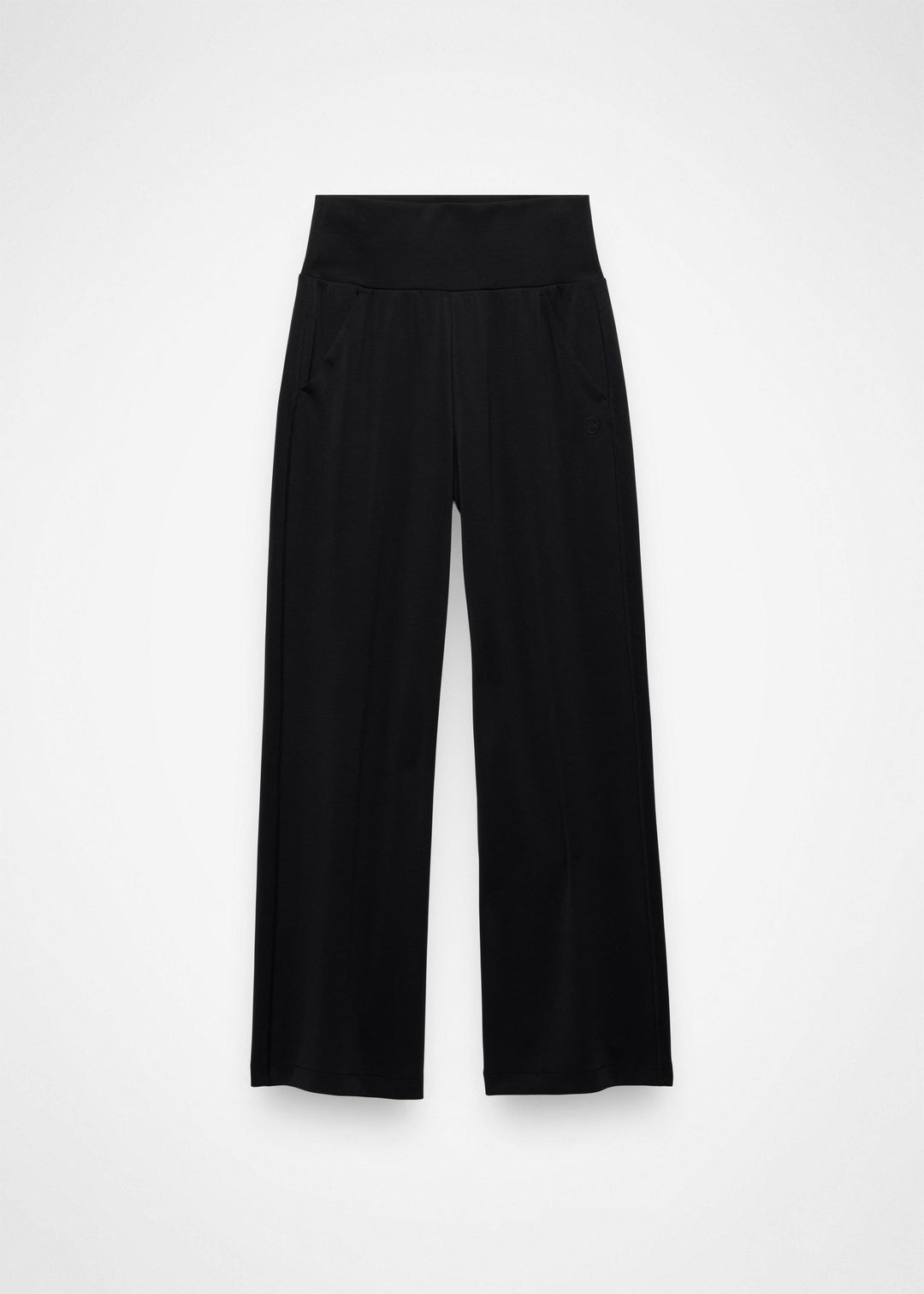 prAna Shea Soft Hot Spell Wide Leg in Black, front flat lay