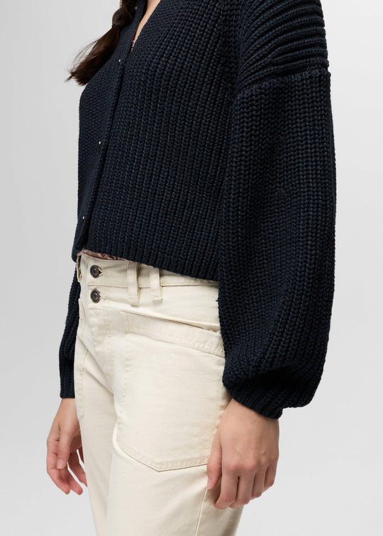 prAna Sunday River Short Cardigan in Nautical, detail 2