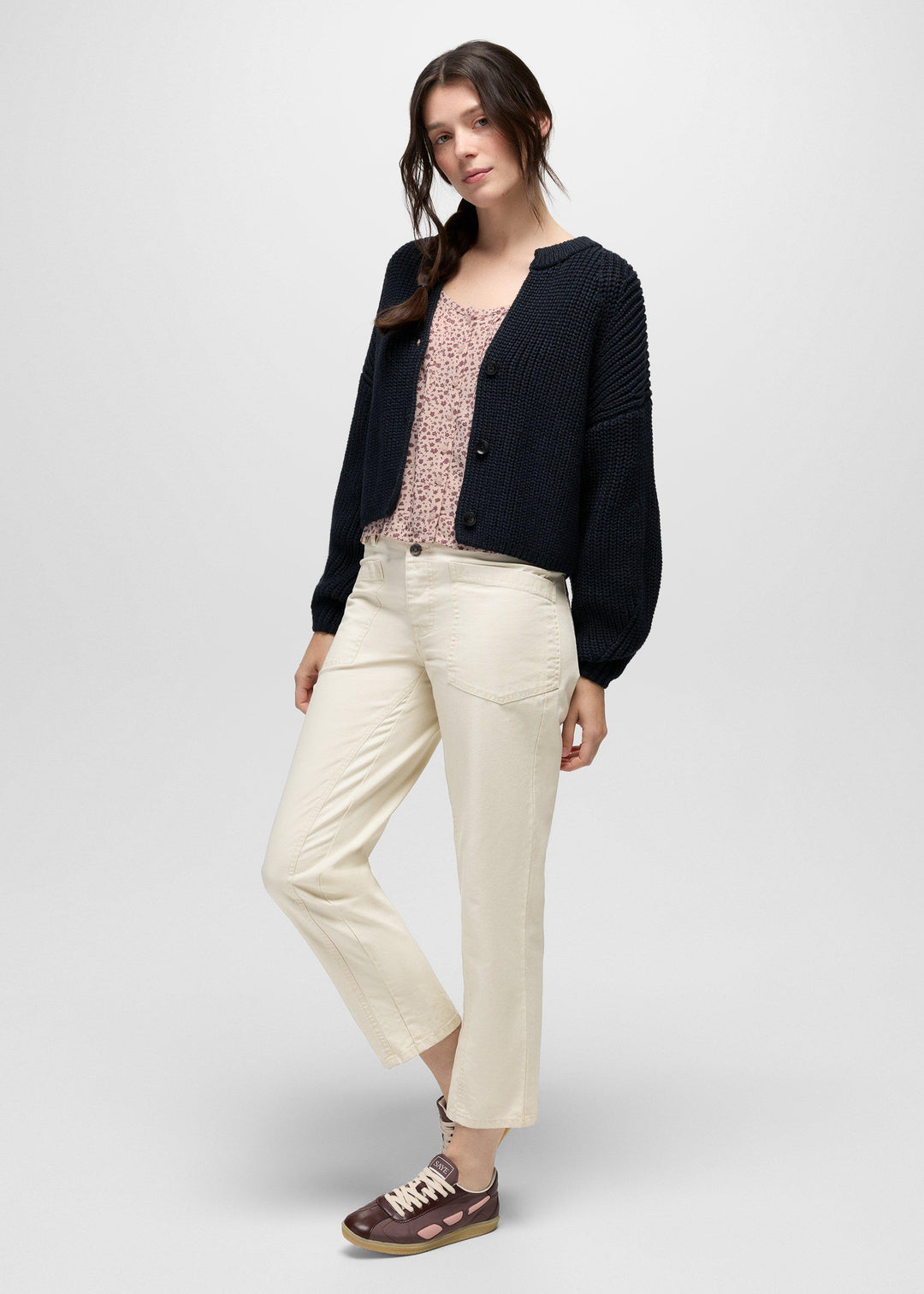 prAna Sunday River Short Cardigan in Nautical, lifestyle 1