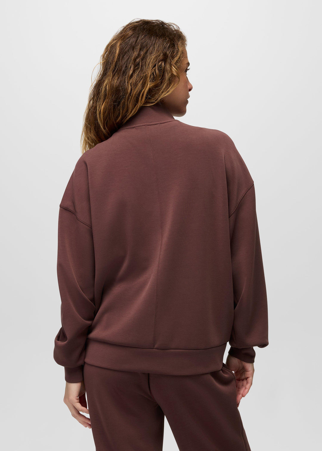 prAna Shea Soft Relaxed Half Zip in Cacao, back