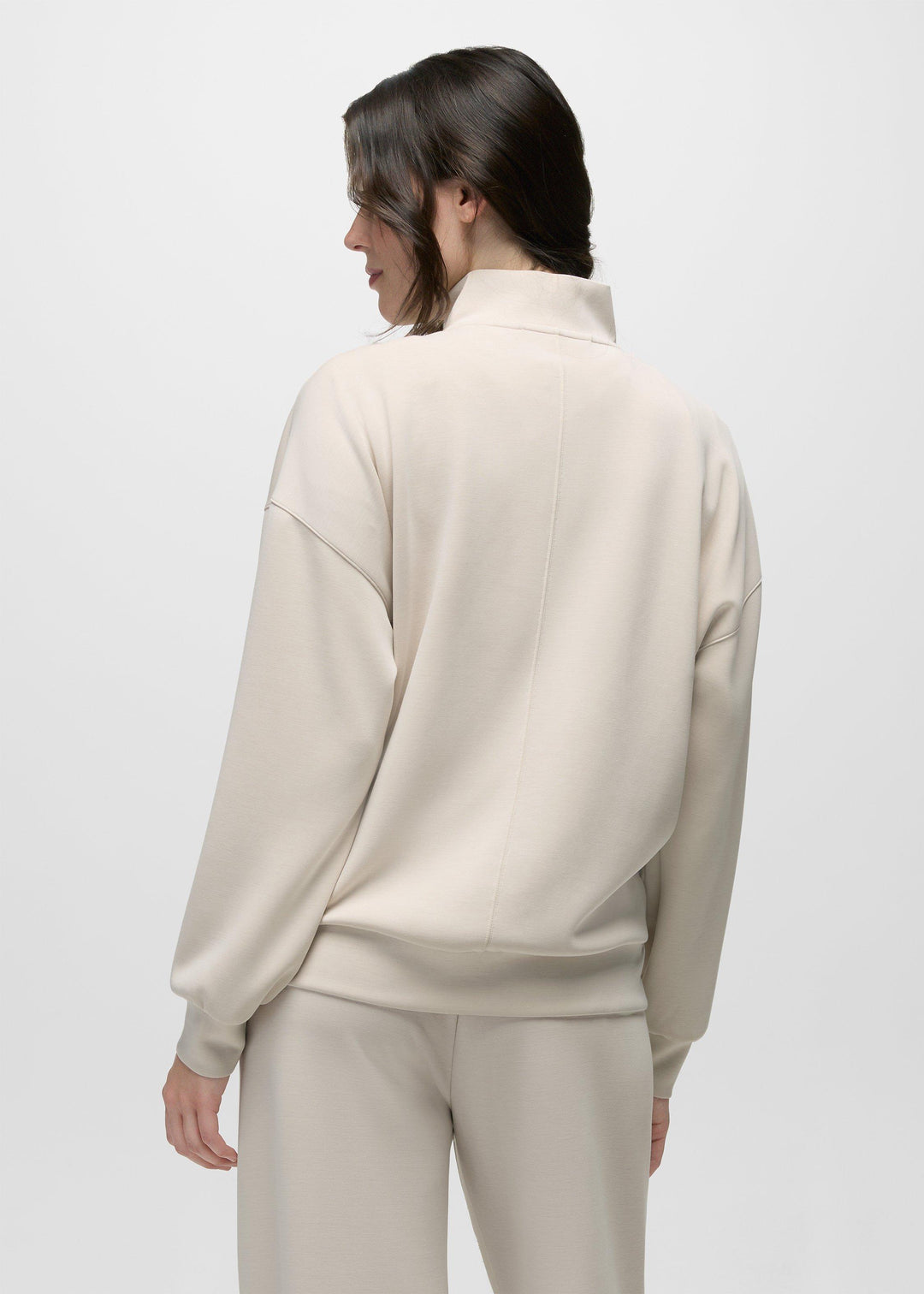 prAna Shea Soft Relaxed Half Zip in Almond, back