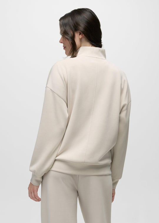 prAna Shea Soft Relaxed Half Zip in Almond, back