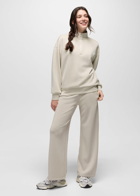 prAna Shea Soft Relaxed Half Zip in Almond, lifestyle 1