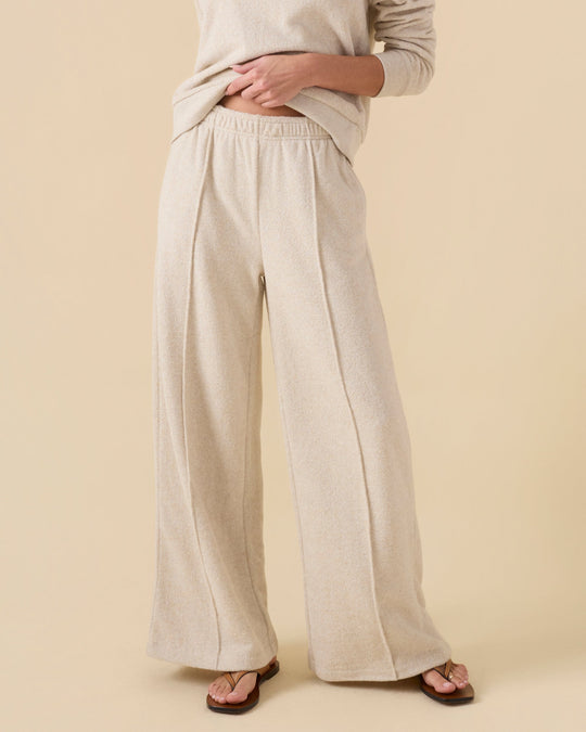 Outerknown Hightide Wide Leg Pant in Oatmeal Heather, view 4