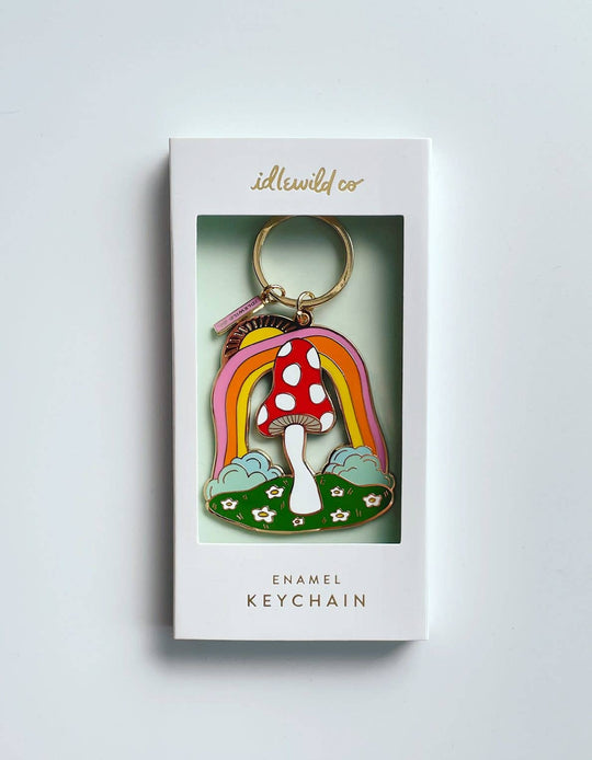 Magic Mushroom Enamel Keychain