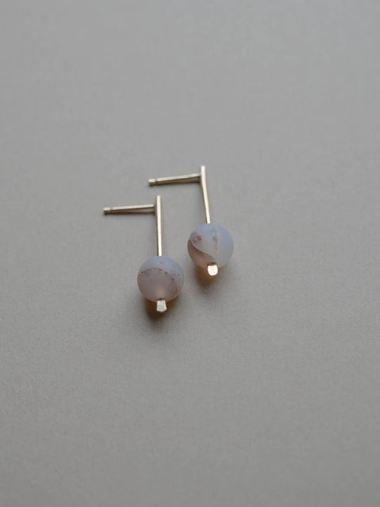 Plains Minimal Drop Stud/ Montana Agate