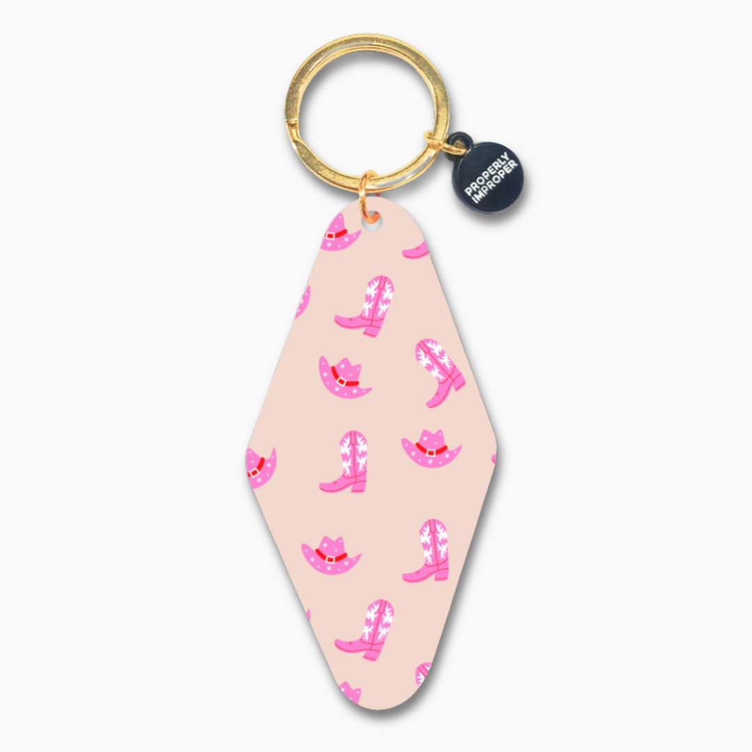 Properly Improper - Cowgirl Boot and Hat Printed Keychain