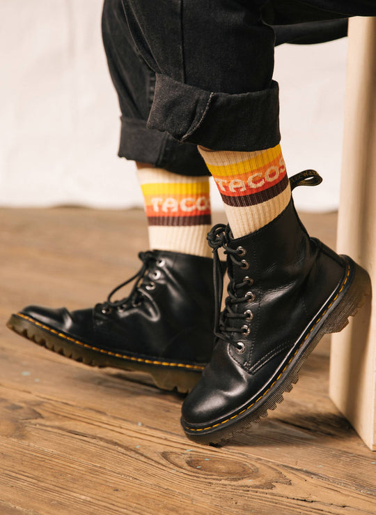 Pyknic - Taco Van Striped Western Comfy Crew Socks