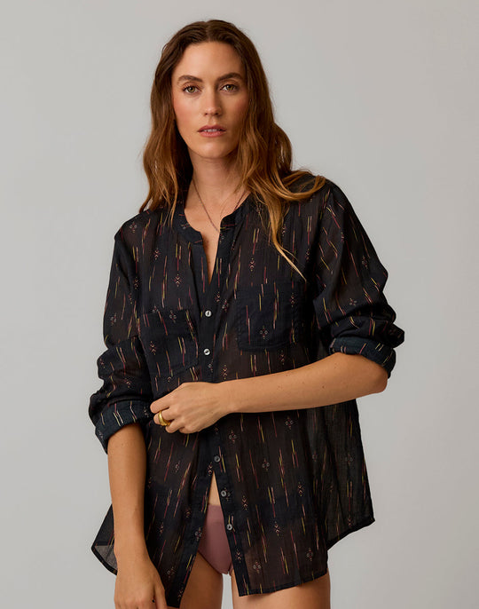 Carve Dylan Gauze Tunic in Ombre Ikat, front detail - Davidson Provision Co.