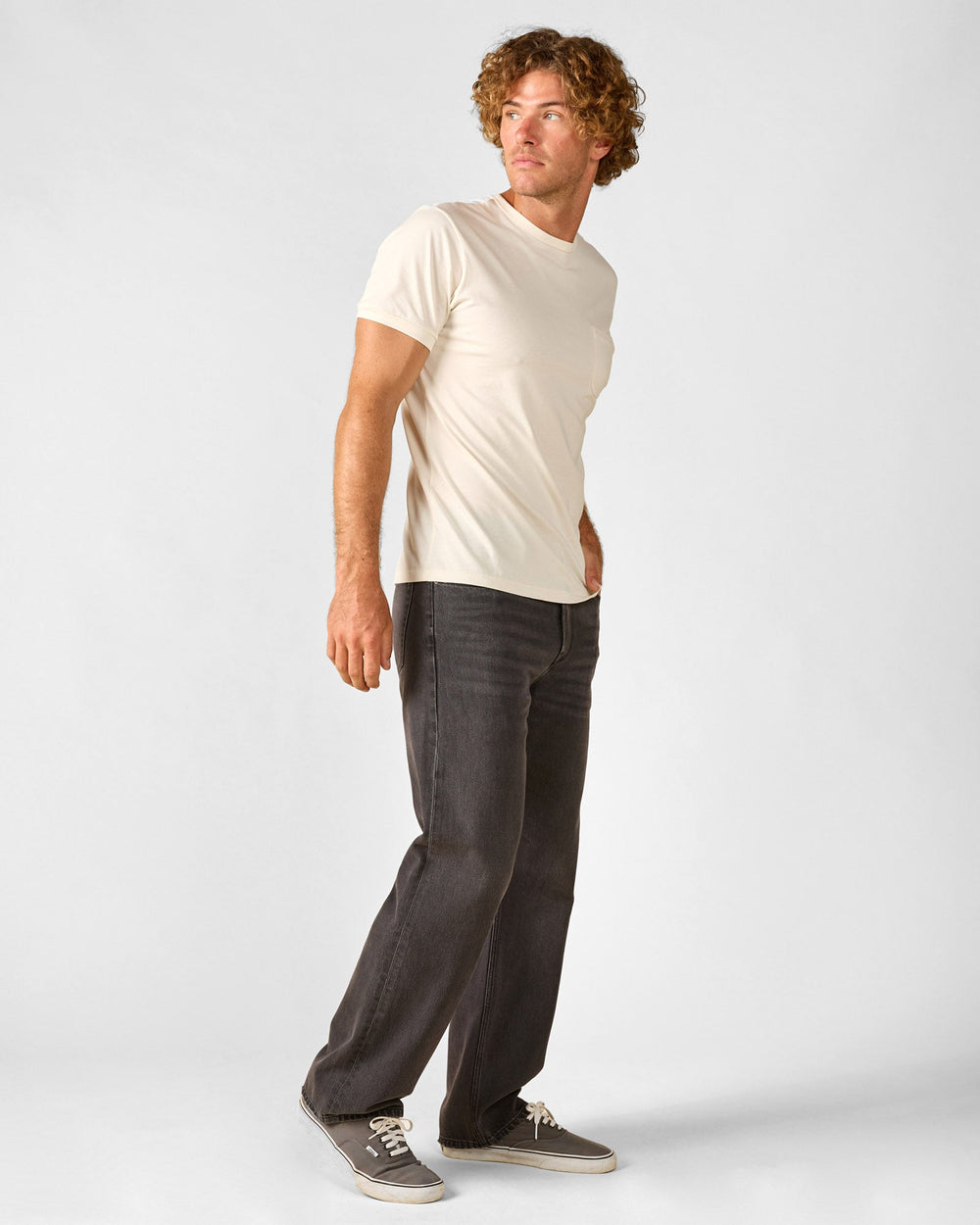 Outerknown The Beachcomber Relaxed Jean in Washed Black, view 2