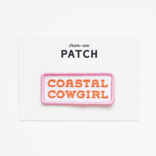 Union Made - Coastal Cowgirl Embroidered Iron on Patch (Pink+Orange)