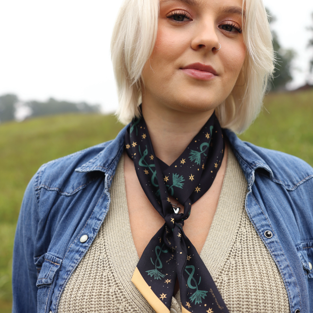 Silk Twilly Scarf - “Saddle Up and Lasso the Stars”