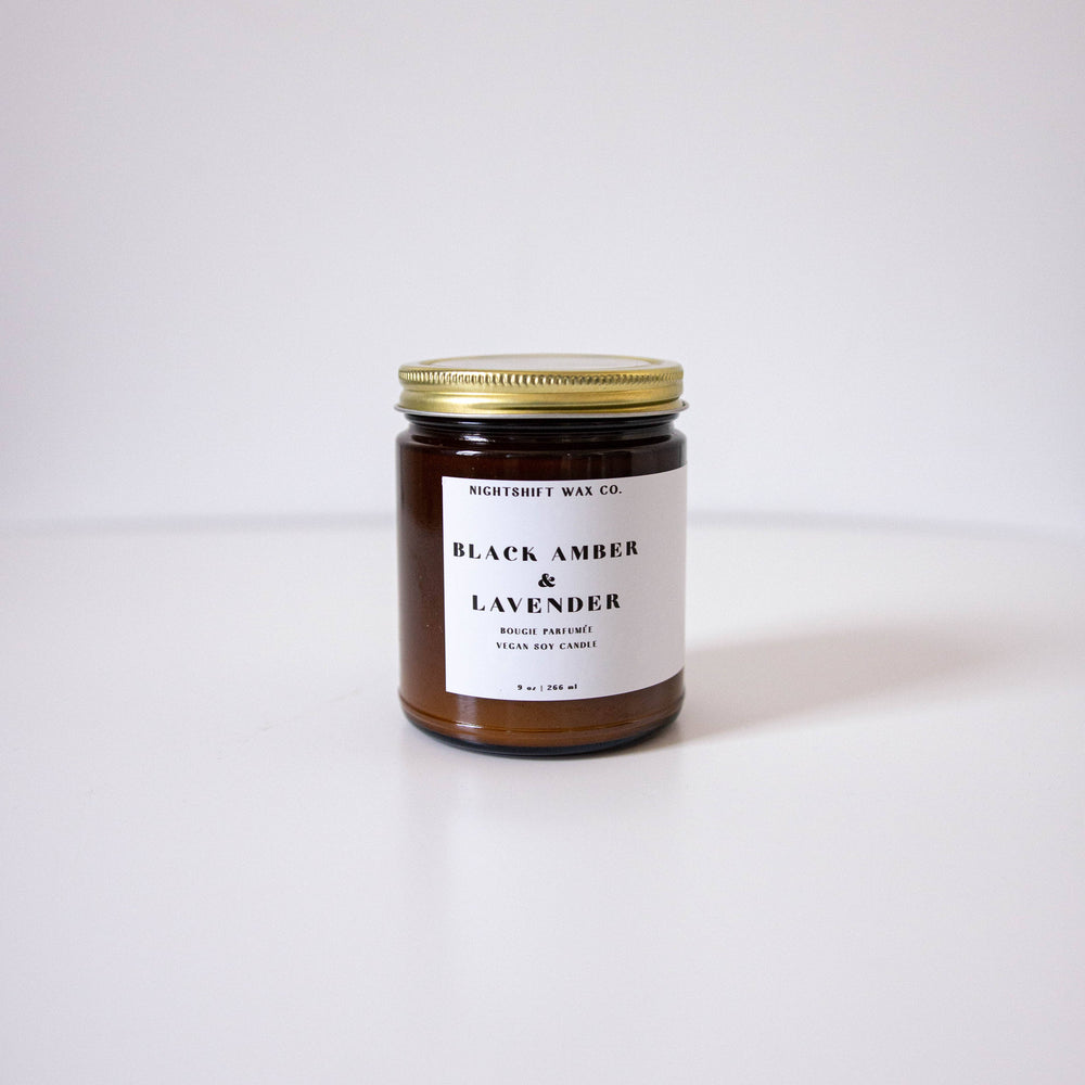 Black Amber + Lavender Candle