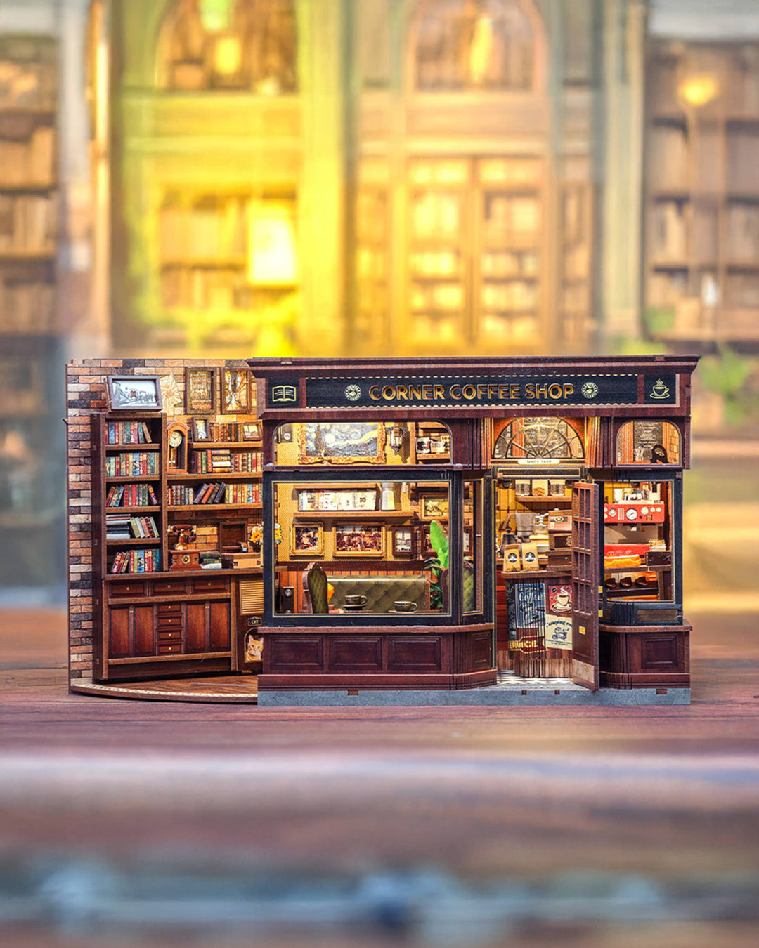 DIY Book Nook Kit: Corner Coffee Shop