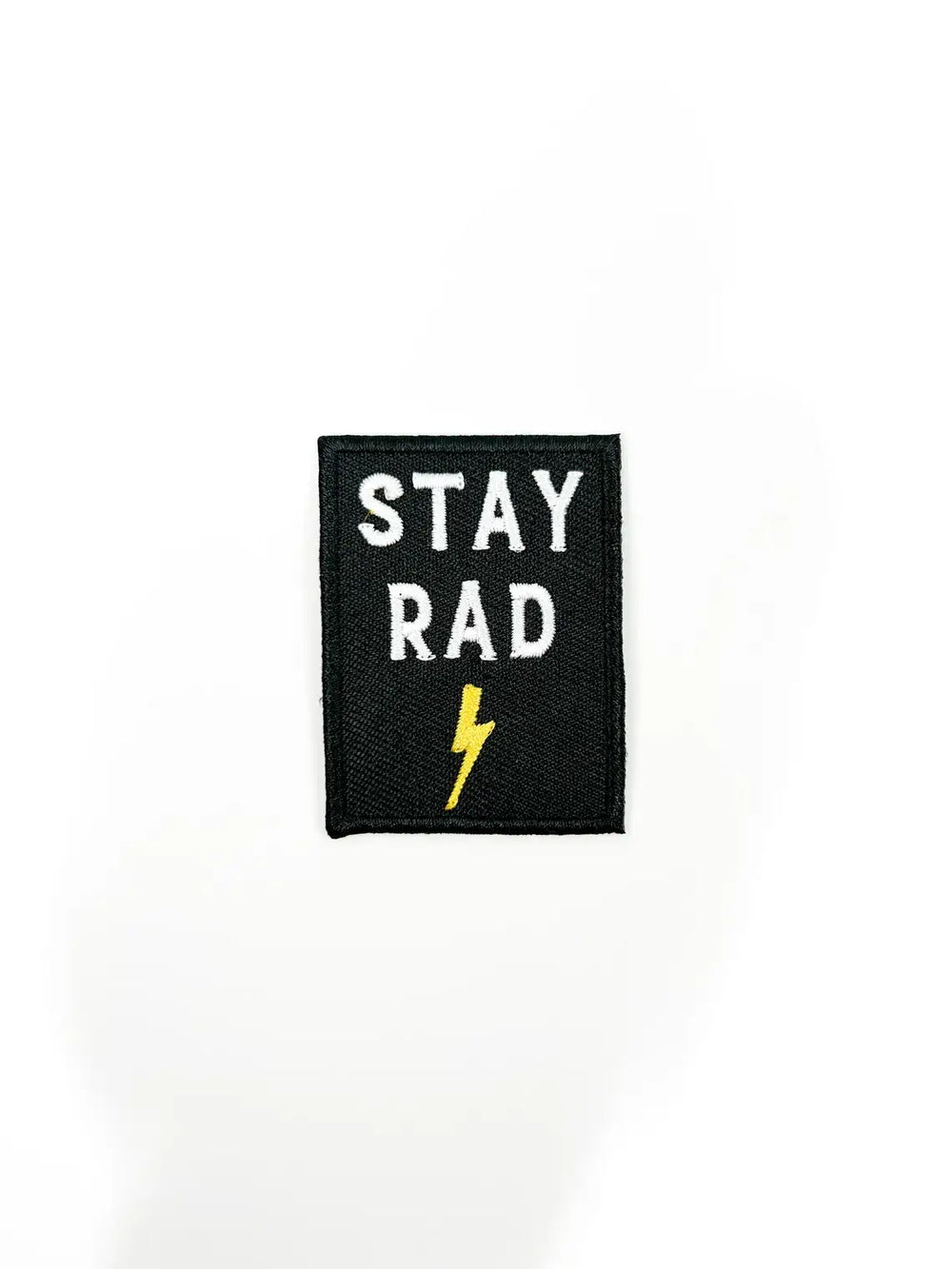 Field Trip Threads - Stay Rad Embroidered Iron-On Patch with Lightning Bolt Black