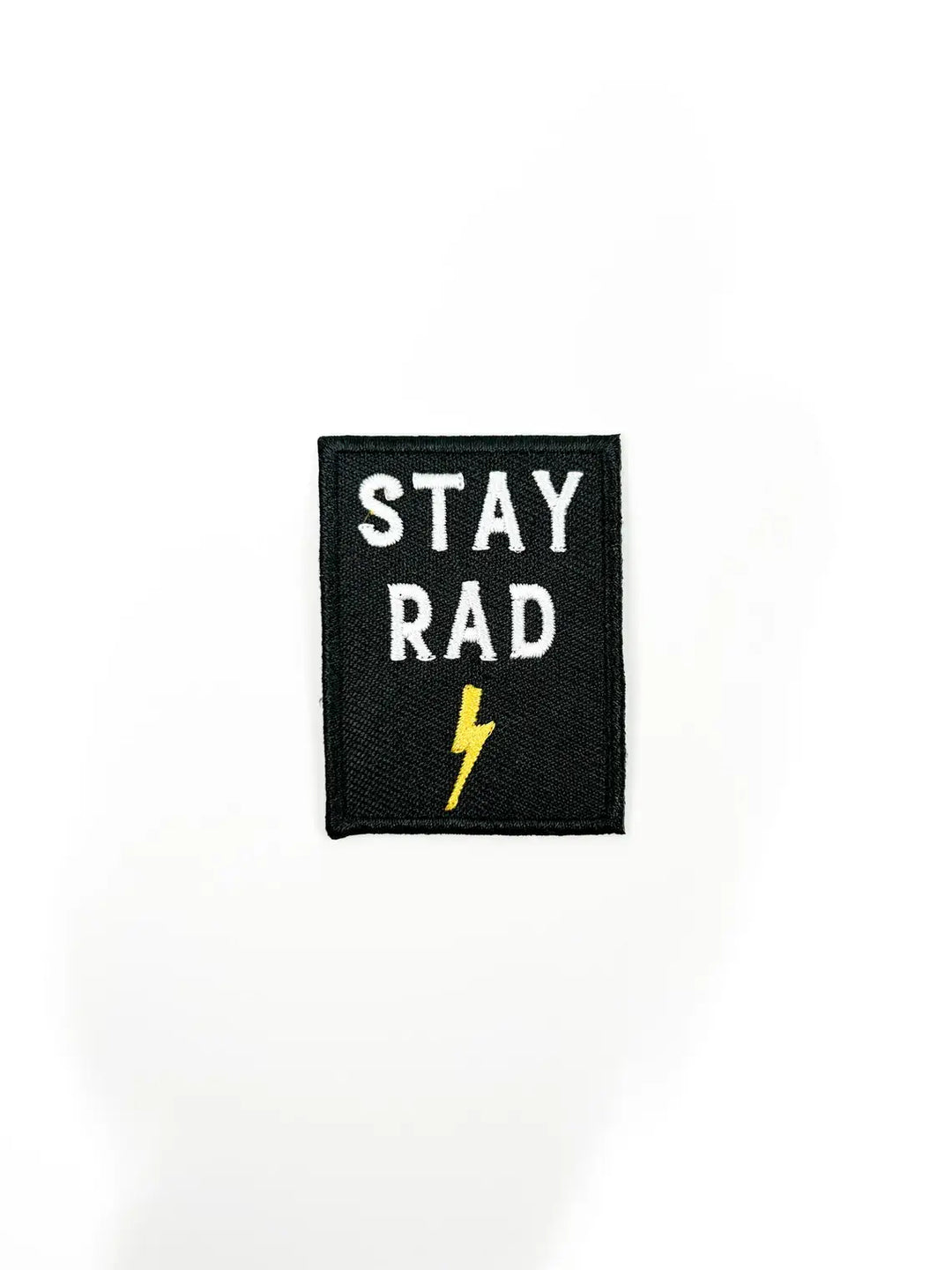 Field Trip Threads - Stay Rad Embroidered Iron-On Patch with Lightning Bolt Black