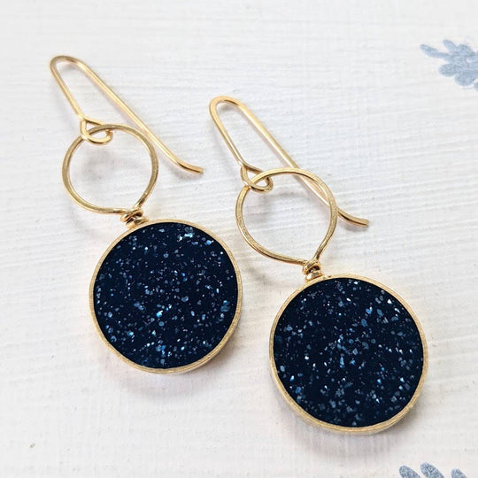 Circle With Loop Resin Earrings