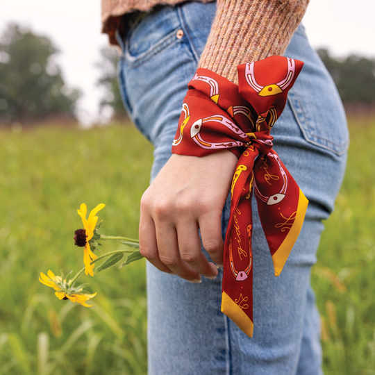Silk Twilly Scarf - “Giddy Up”