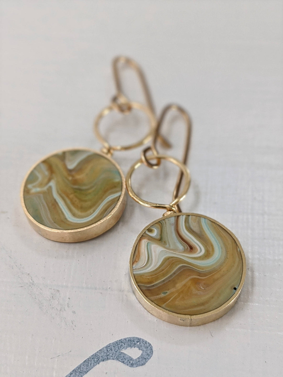 Circle With Loop Resin Earrings