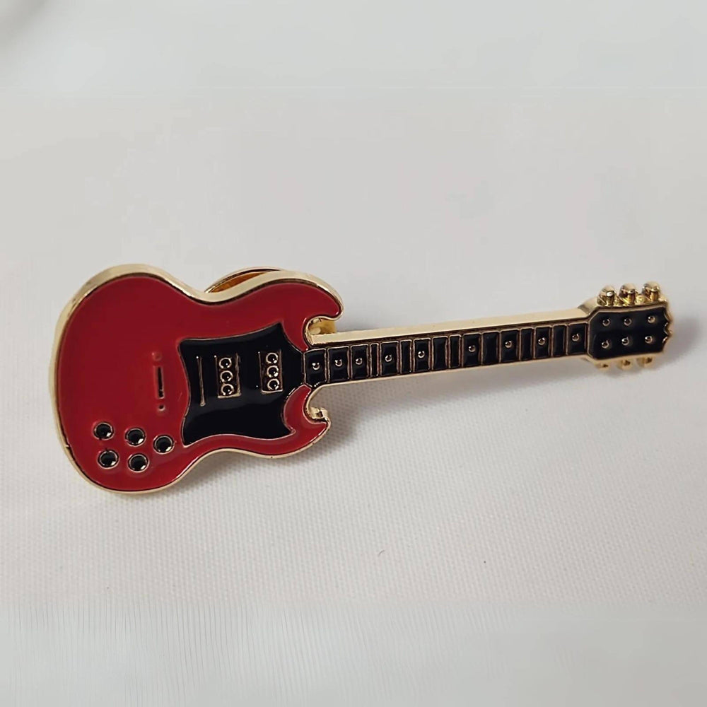 Musical Instrument Guitar Brooch Enamel Badge Pin
