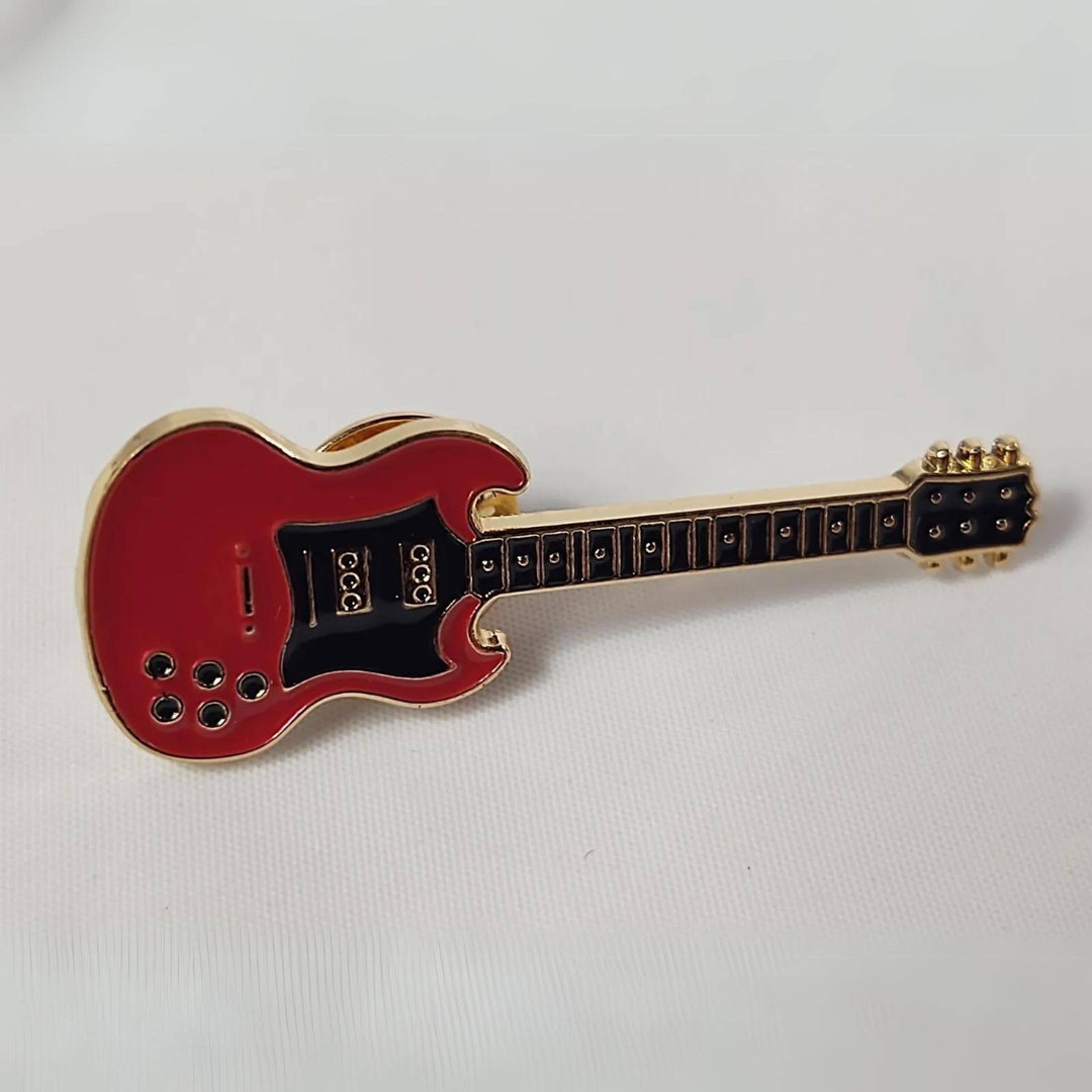 Musical Instrument Guitar Brooch Enamel Badge Pin