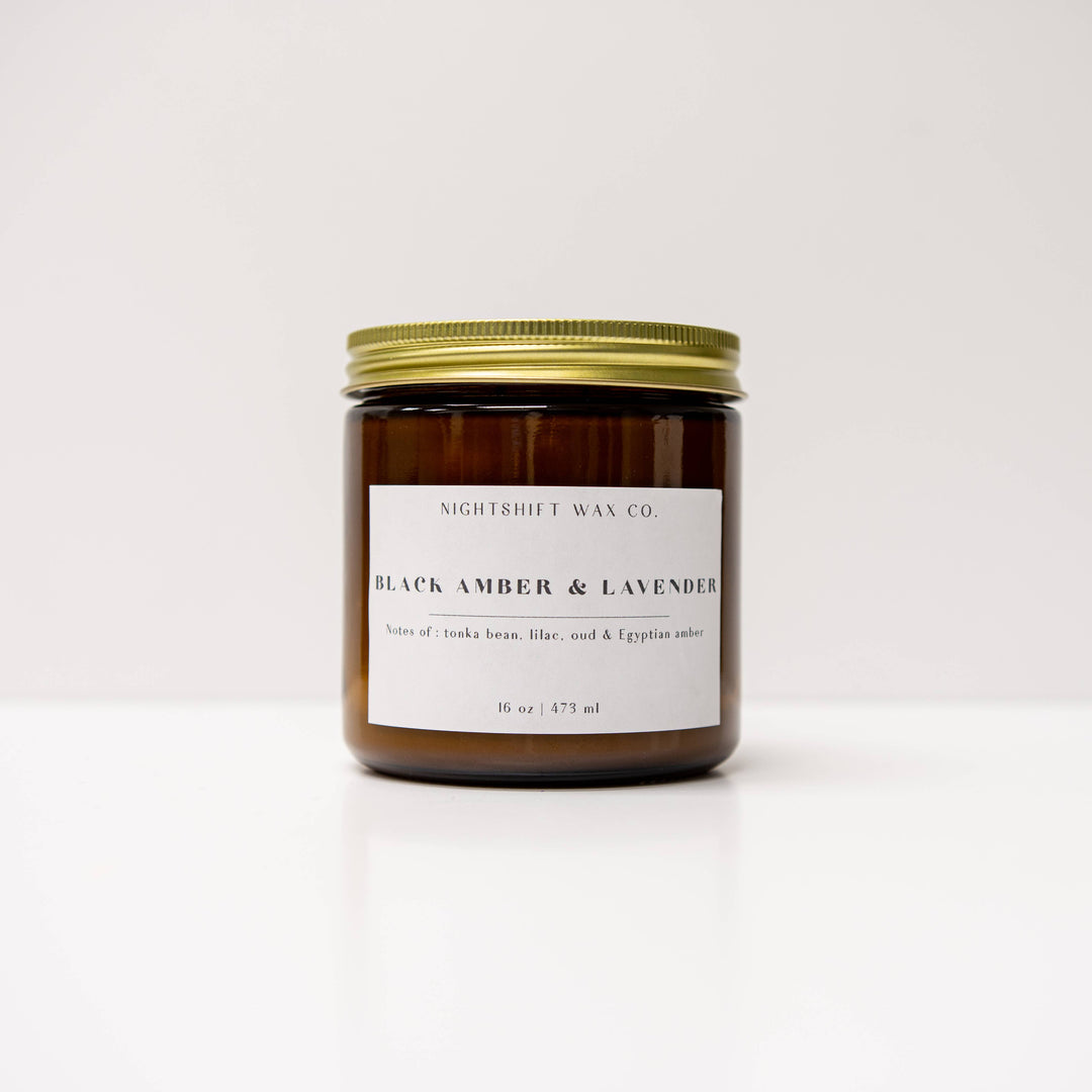 Black Amber + Lavender Candle