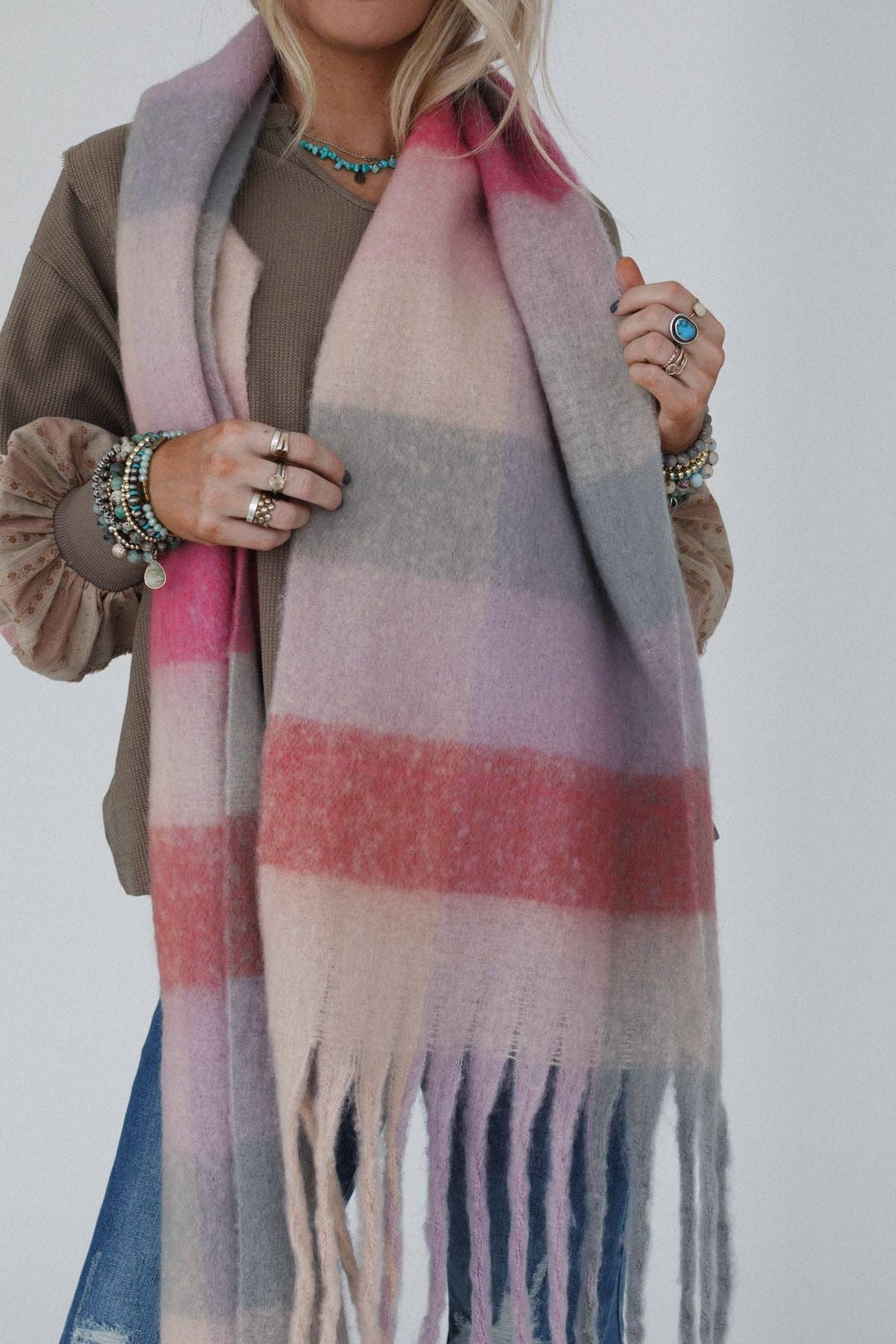 Everest Cozy Plaid Scarf