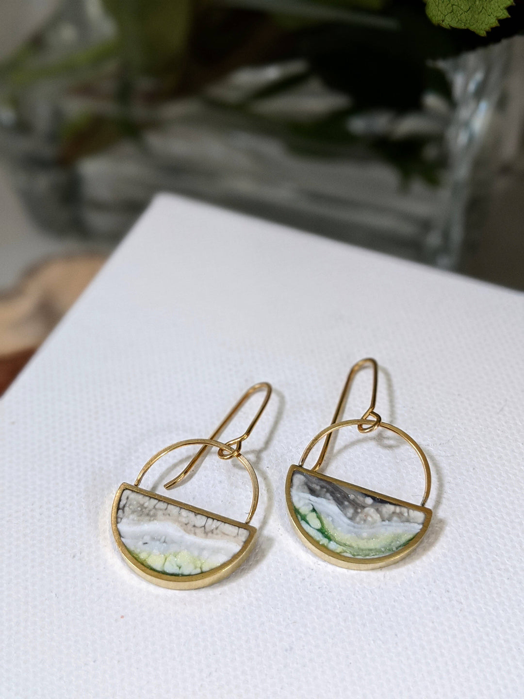 Half Moon Resin Earrings